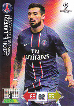 Ezequiel Lavezzi Paris Saint-Germain 2012/13 Panini Adrenalyn XL CL #215